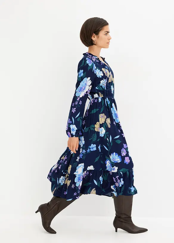 Midi jurk van soepele viscose, bonprix