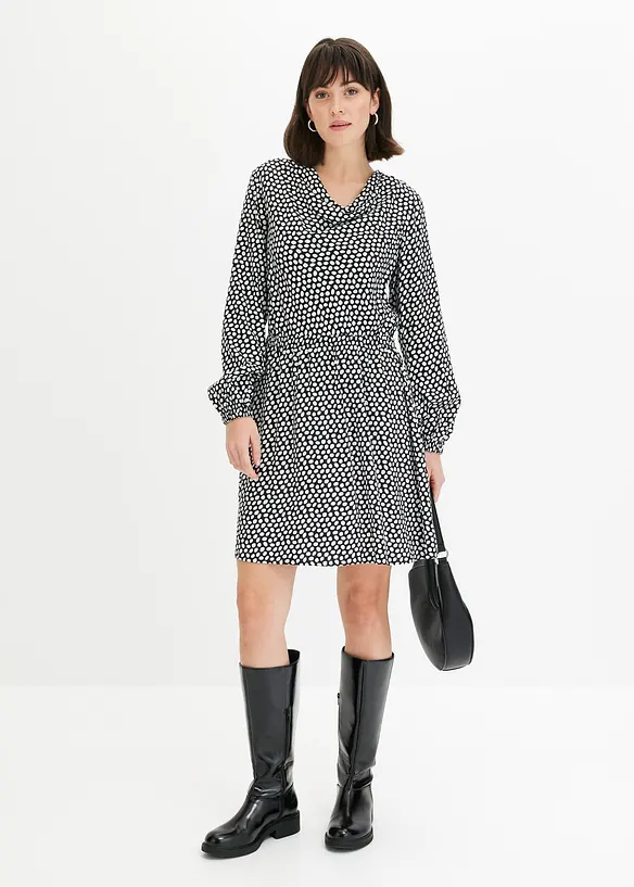 Mini jurk van gestructureerde crêpe, bonprix