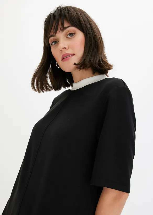 Mini jurk van scuba met turtleneck, bonprix
