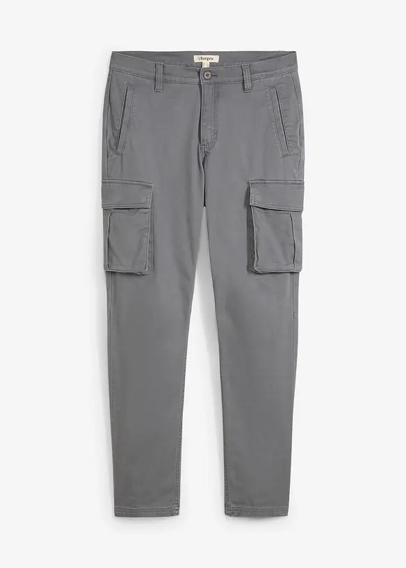 Cargo broek straight regular fit met puur katoen, bonprix