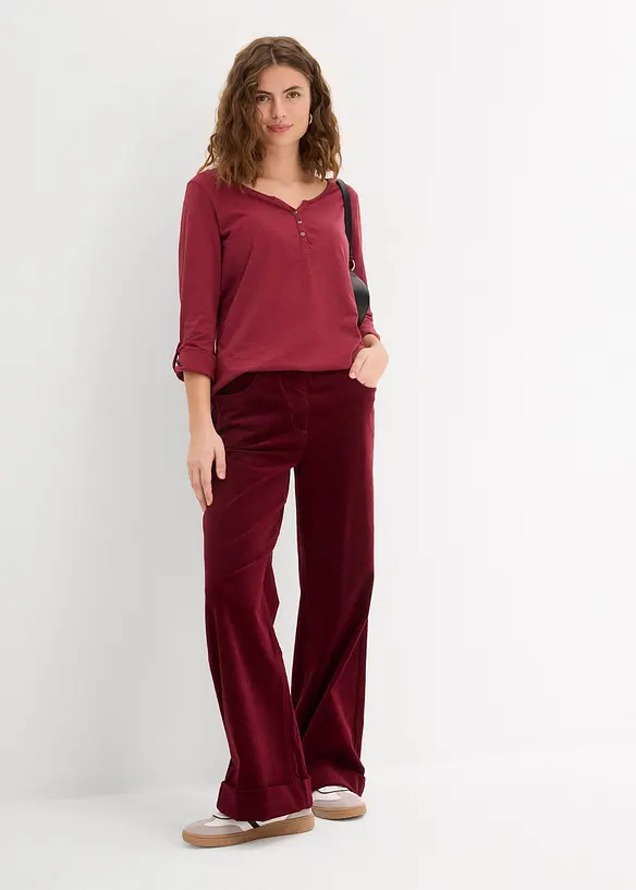 Shirt met knoopsluiting van biologisch katoen, bonprix