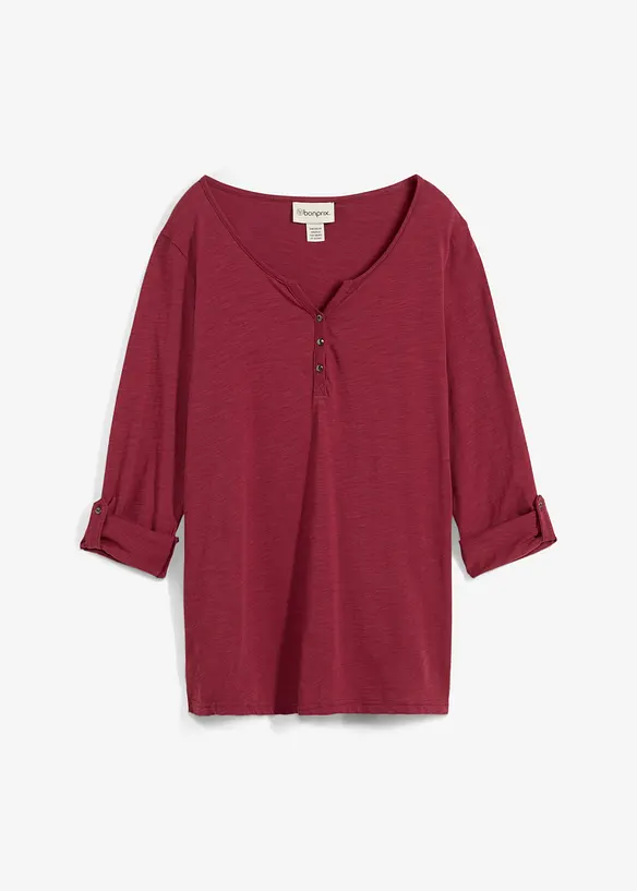 Shirt met knoopsluiting van biologisch katoen, bonprix