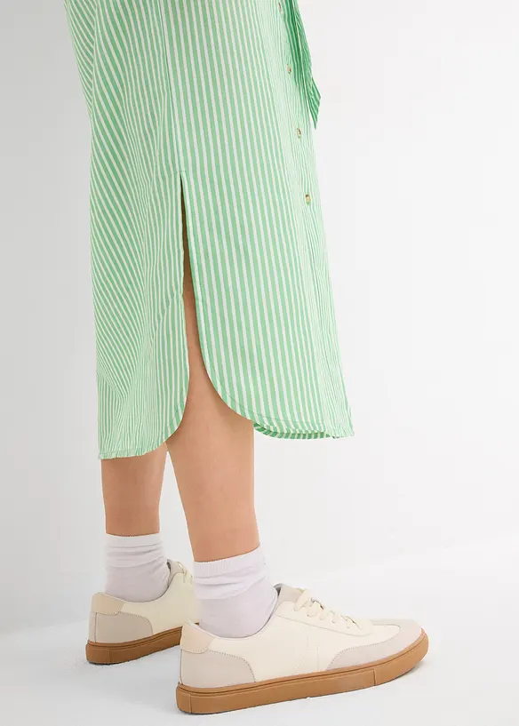 Gestreepte blousejurk met strikceintuur, bonprix