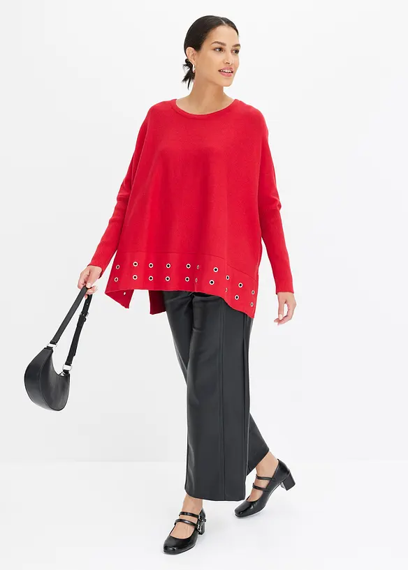 Poncho trui met eyelets, bonprix