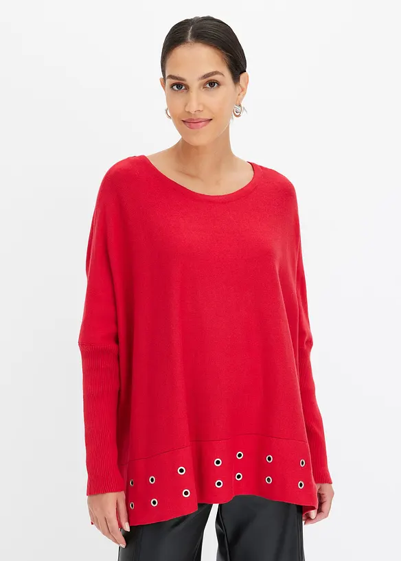 Poncho trui met eyelets, bonprix