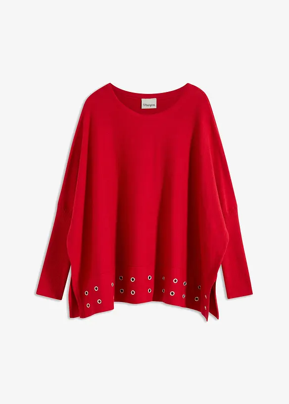 Poncho trui met eyelets, bonprix