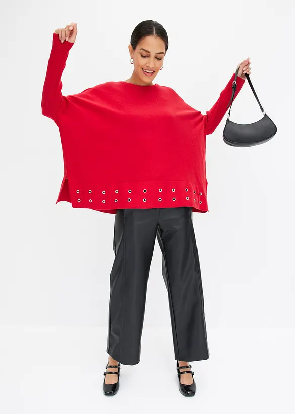 Poncho trui met eyelets, bonprix