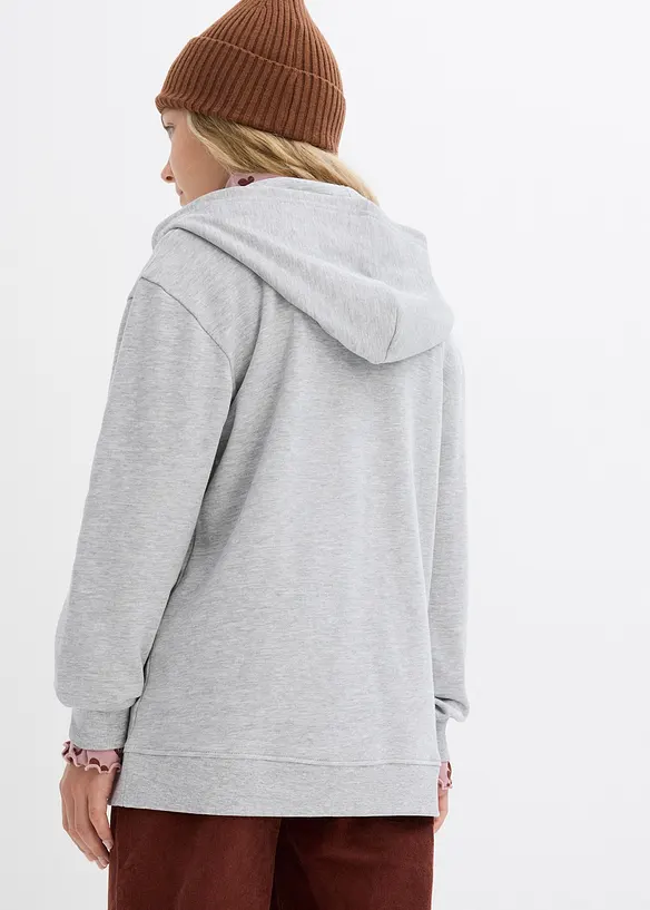 Sweatvest met capuchon van een zachte mix met biologisch katoen, bonprix