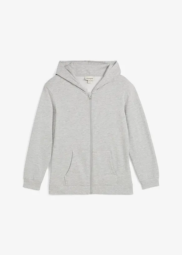 Sweatvest met capuchon van een zachte mix met biologisch katoen, bonprix