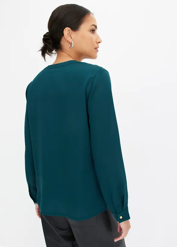 Crêpe blouse met kant, bonprix