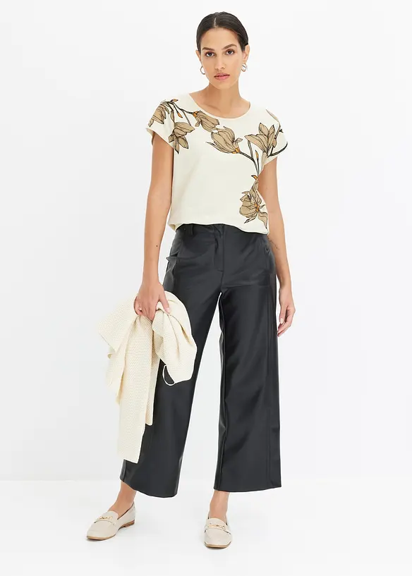 Shirt met bloemenprint en biologisch katoen, bonprix