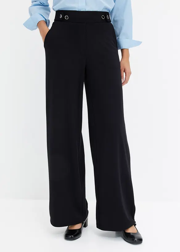 Jersey broek met decoratief tailleband, bonprix