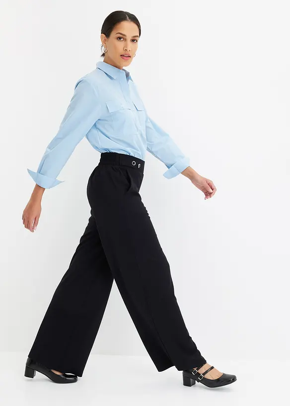 Jersey broek met decoratief tailleband, bonprix