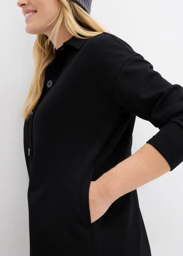 Lang sweatvest met zakken, bonprix