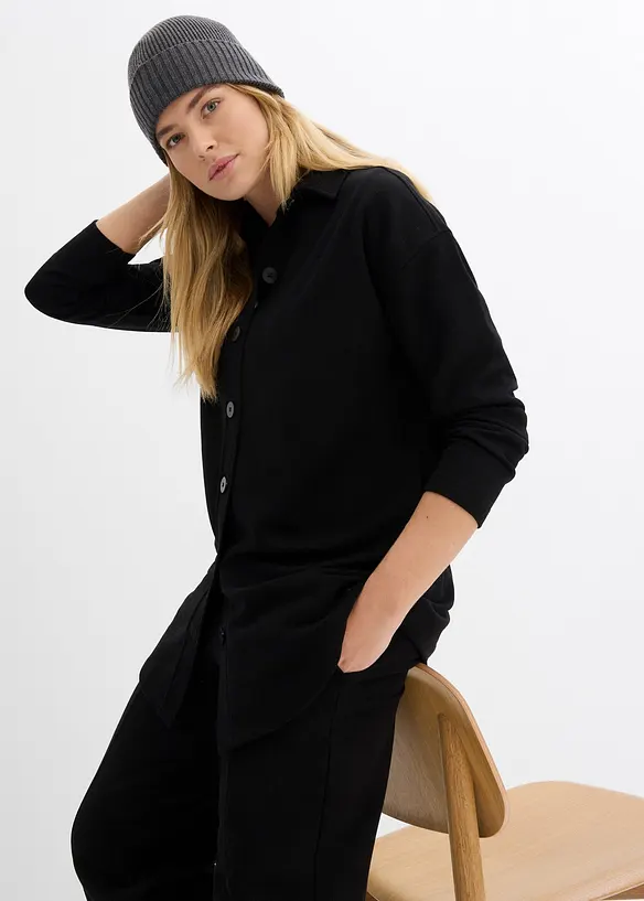 Lang sweatvest met zakken, bonprix