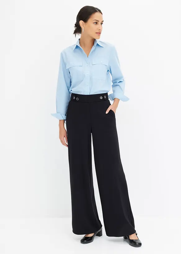 Jersey broek met decoratief tailleband, bonprix