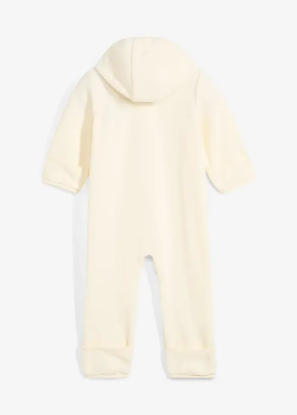 Baby fleece jumpsuit met capuchon, bonprix