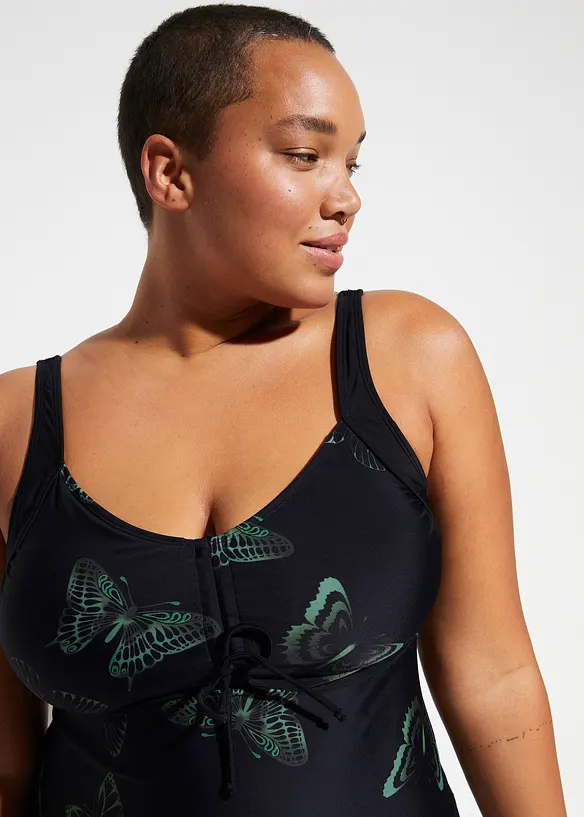 Lange tankini met V-hals (2-dlg. set), bonprix