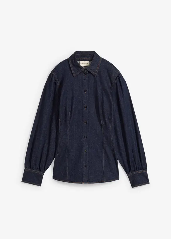 Spijkerblouse met ballonmouwen, bonprix
