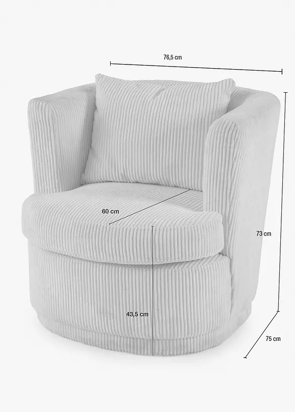 Fauteuil met ronde poot, bonprix