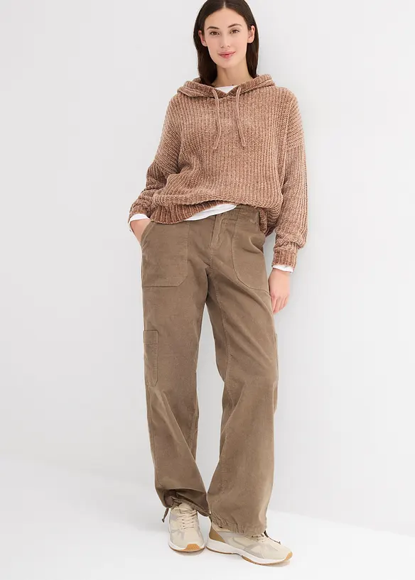 Korte katoenen parka met opstaande kraag, getailleerd, bonprix