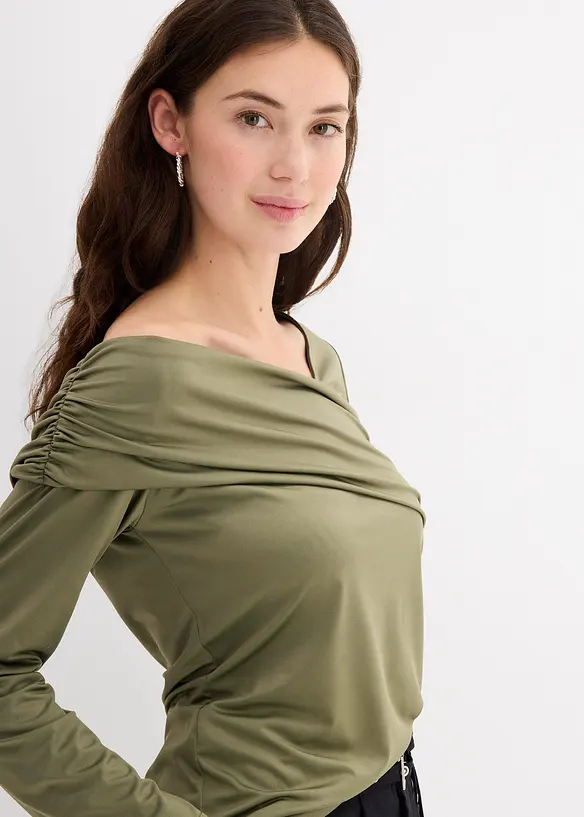 Longsleeve met plooitjes, bonprix
