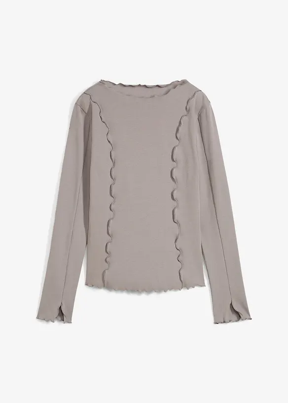 Geribd longsleeve met open randen, bonprix