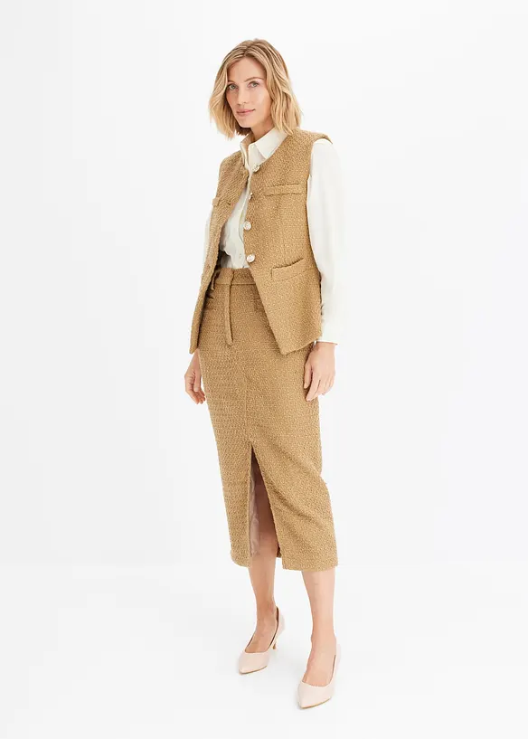 Mouwloze bouclé blazer, bonprix