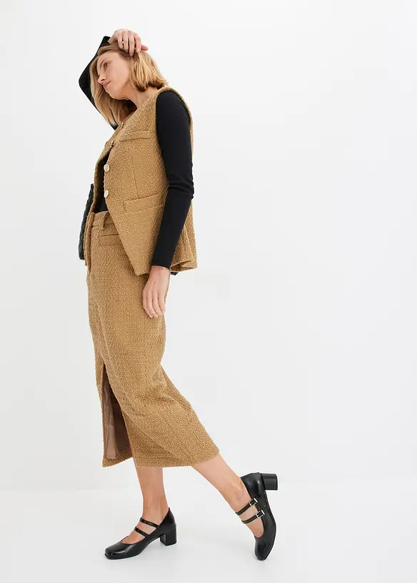 Mouwloze bouclé blazer, bonprix