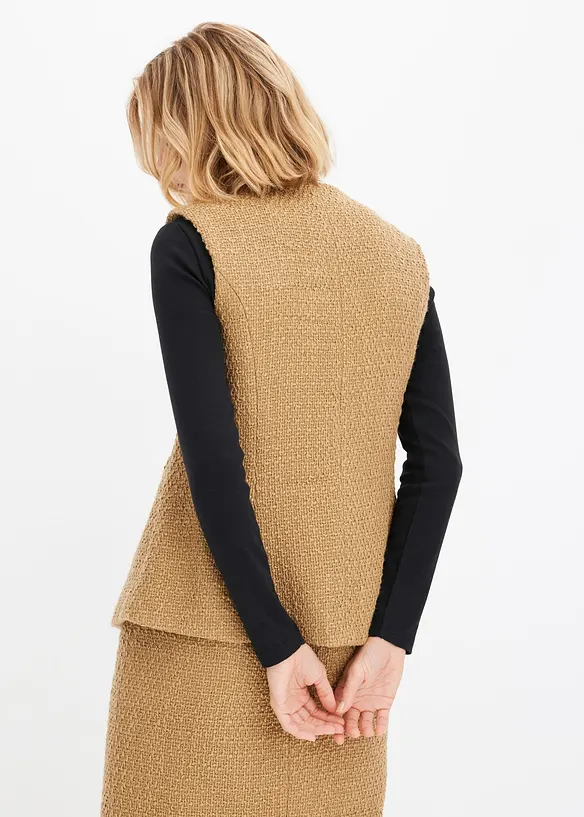 Mouwloze bouclé blazer, bonprix