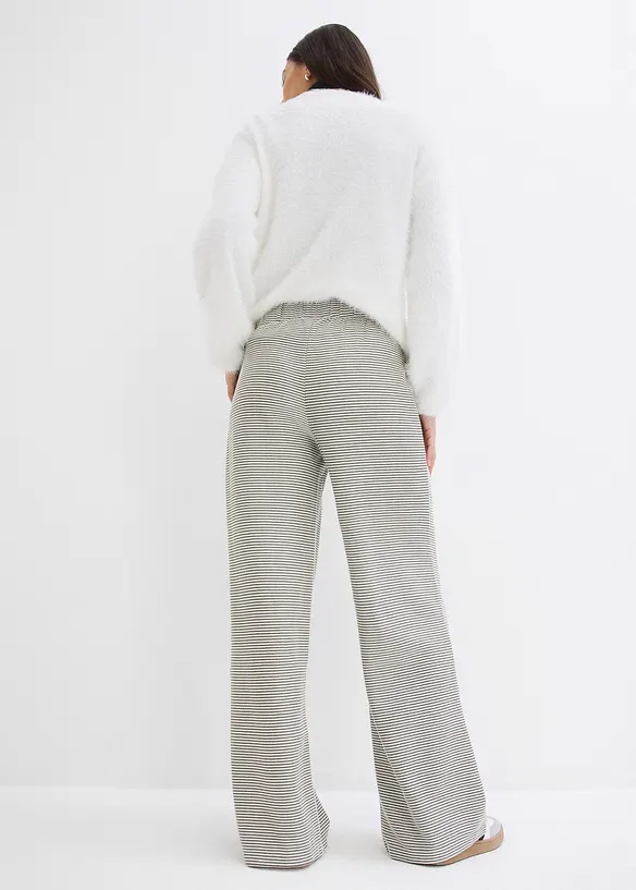 Gestreepte jersey broek in een katoenmix, bonprix