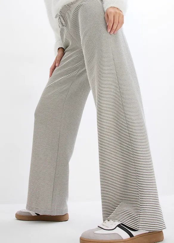 Gestreepte jersey broek in een katoenmix, bonprix