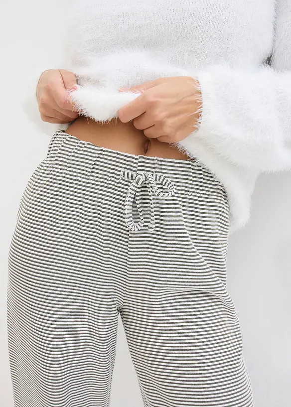 Gestreepte jersey broek in een katoenmix, bonprix