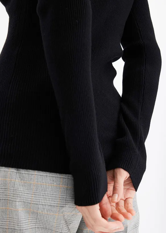 Geribde trui met viscose, bonprix