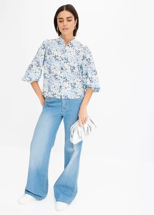 Gedessineerde blouse met viscose, bonprix