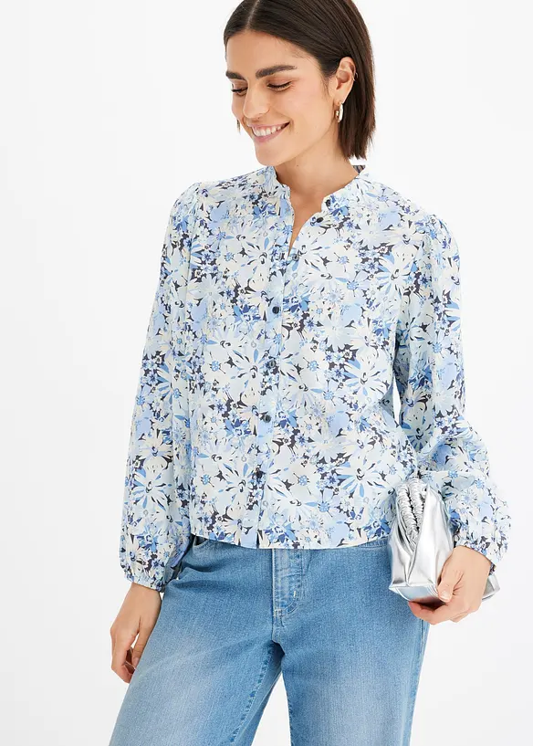 Gedessineerde blouse met viscose, bonprix