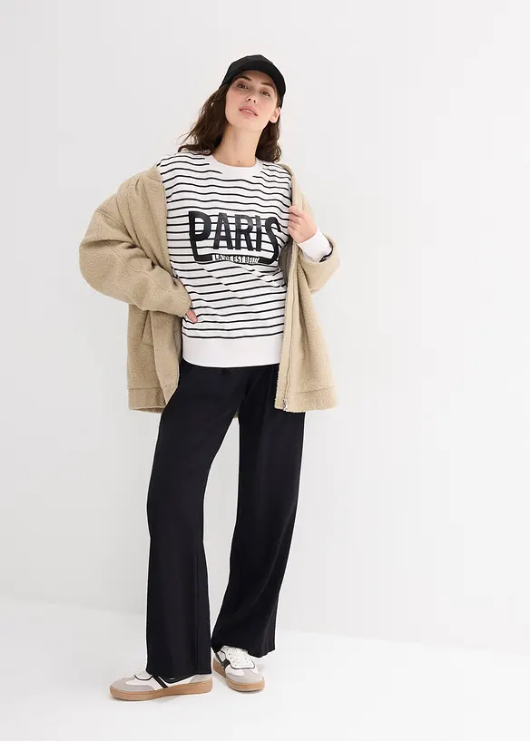 Oversized sweater van katoenmix, bonprix