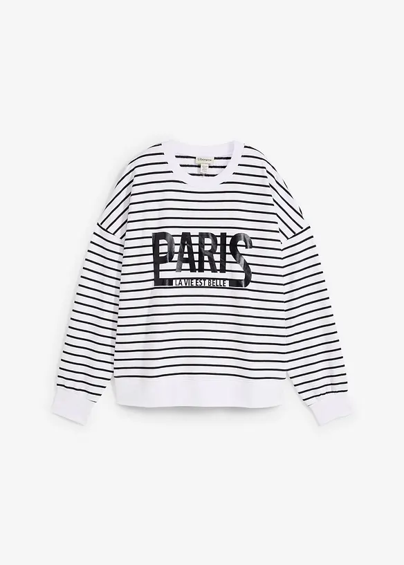 Oversized sweater van katoenmix, bonprix
