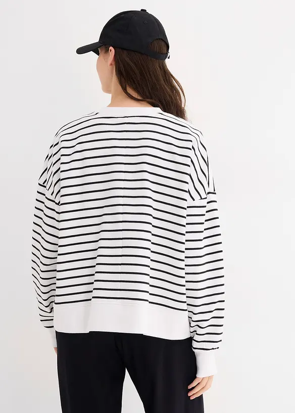 Oversized sweater van katoenmix, bonprix