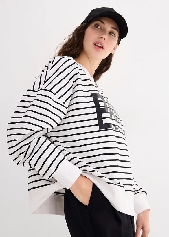 Oversized sweater van katoenmix, bonprix