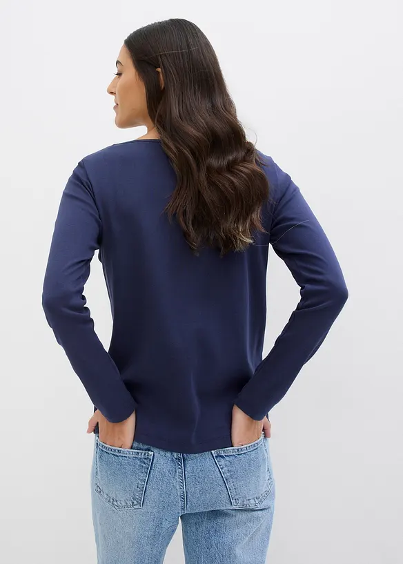Shirt met ronde hals van puur biologisch katoen, bonprix