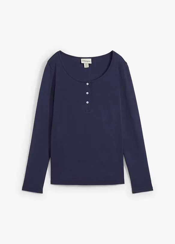 Shirt met ronde hals van puur biologisch katoen, bonprix