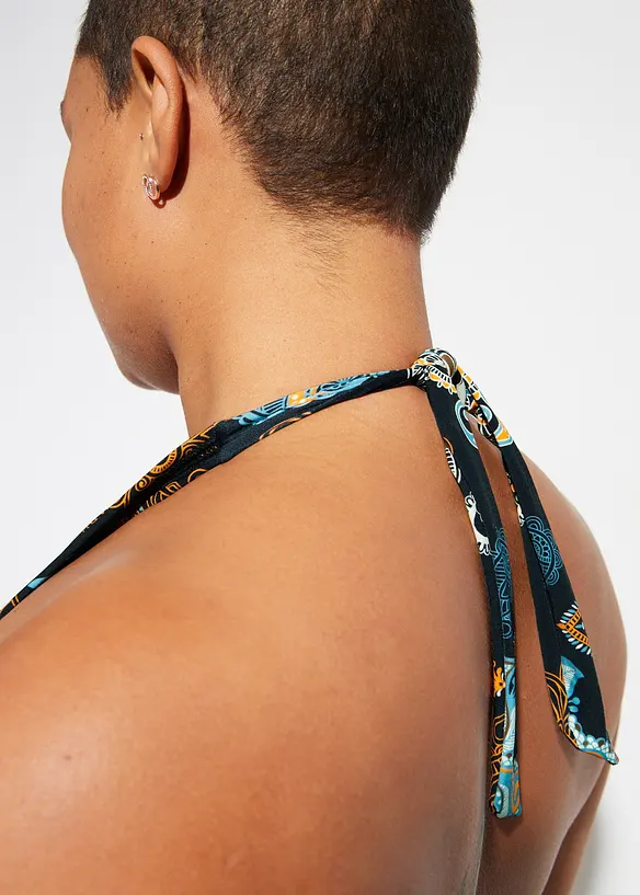 Halter bikinitop met gerecycled polyamide, bonprix