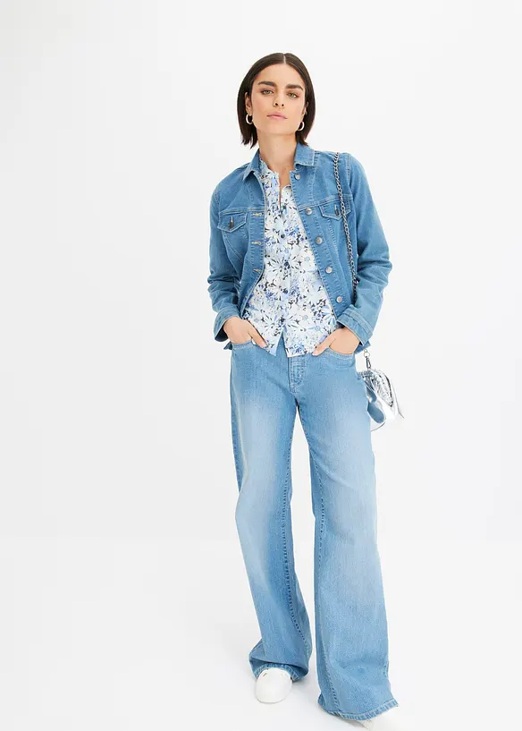 Gedessineerde blouse met viscose, bonprix