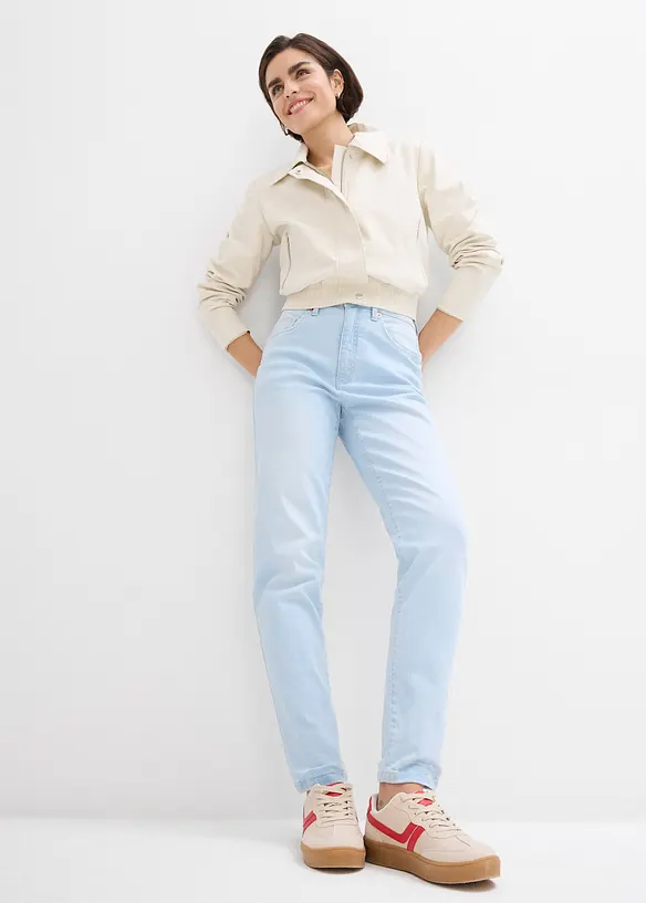 Mom jeans high rise, cropped, bonprix