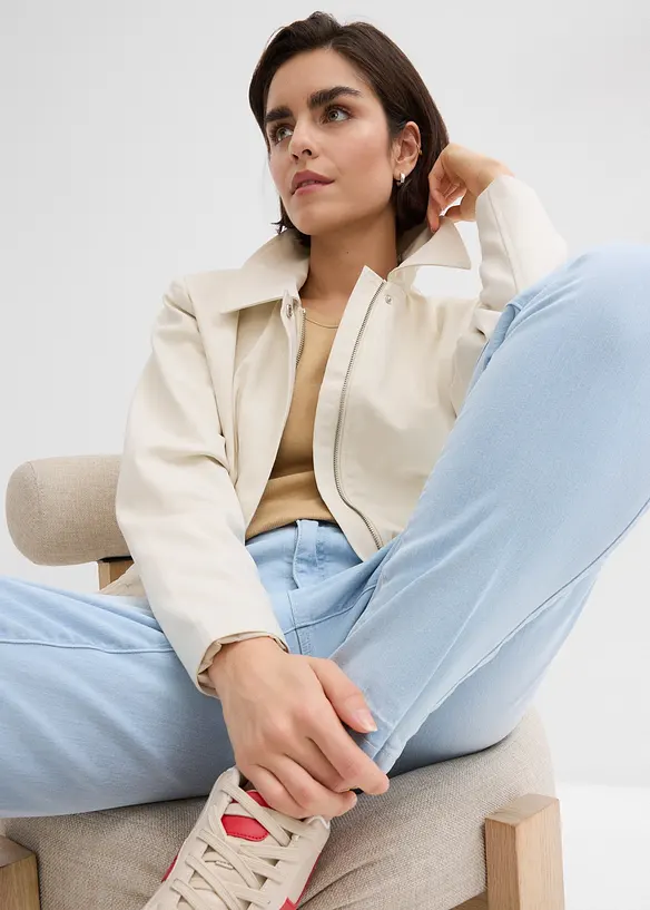 Mom jeans high rise, cropped, bonprix