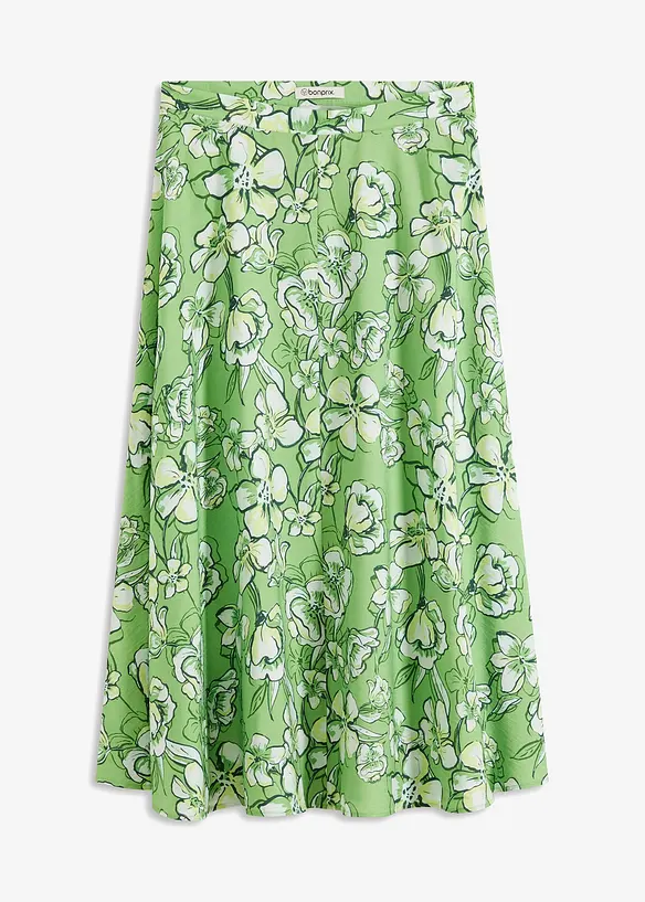 Midi rok van een soepele viscosemix, bonprix