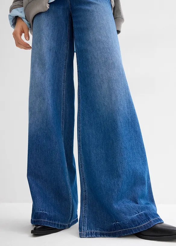 High waist jeans wide leg, bonprix