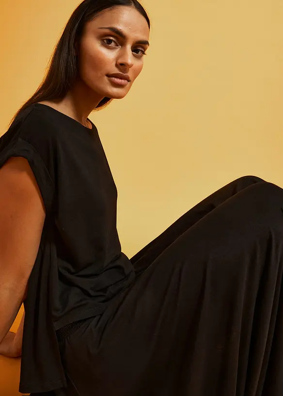 Oversized shirt van vloeiende viscose, bonprix