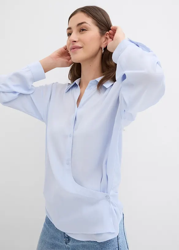 Overhemdblouse van soepel satijn, bonprix